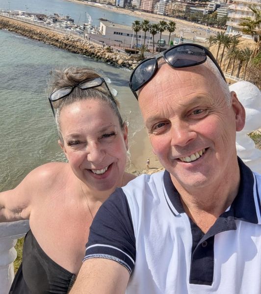 Jo and Eddie on holiday together