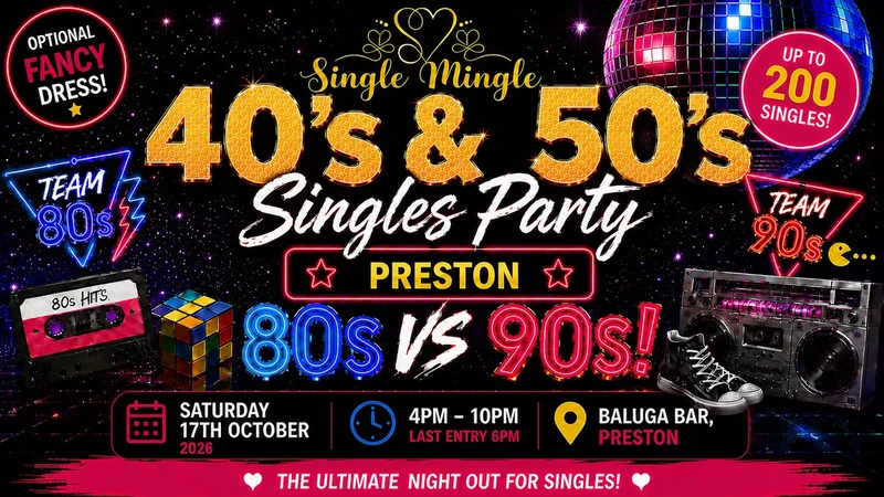 Single Mingle – 40s’ & 50’s – 17th October 2026